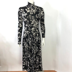 Marshmallow Made In USA Medium Women's Mock Neck Maxi Dress Black PLS READ HRJ